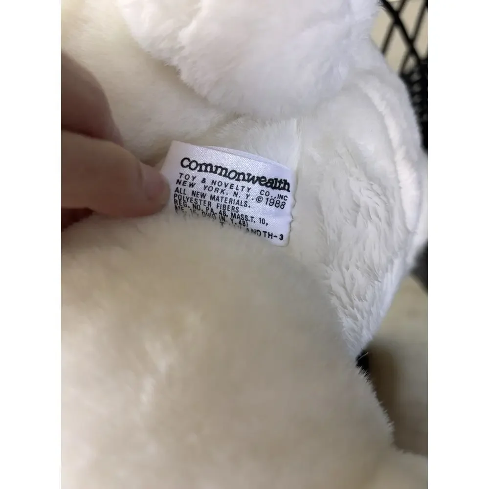 Commonwealth Easter Bunny Rabbit Plush Stuffed Animal 1988 Bow Tie Yellow Satin